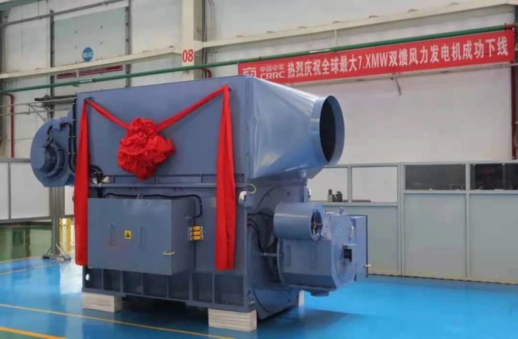 CRRC Yongji 7.XMW Doubly Fed Wind Power Generator Successfully Leaves